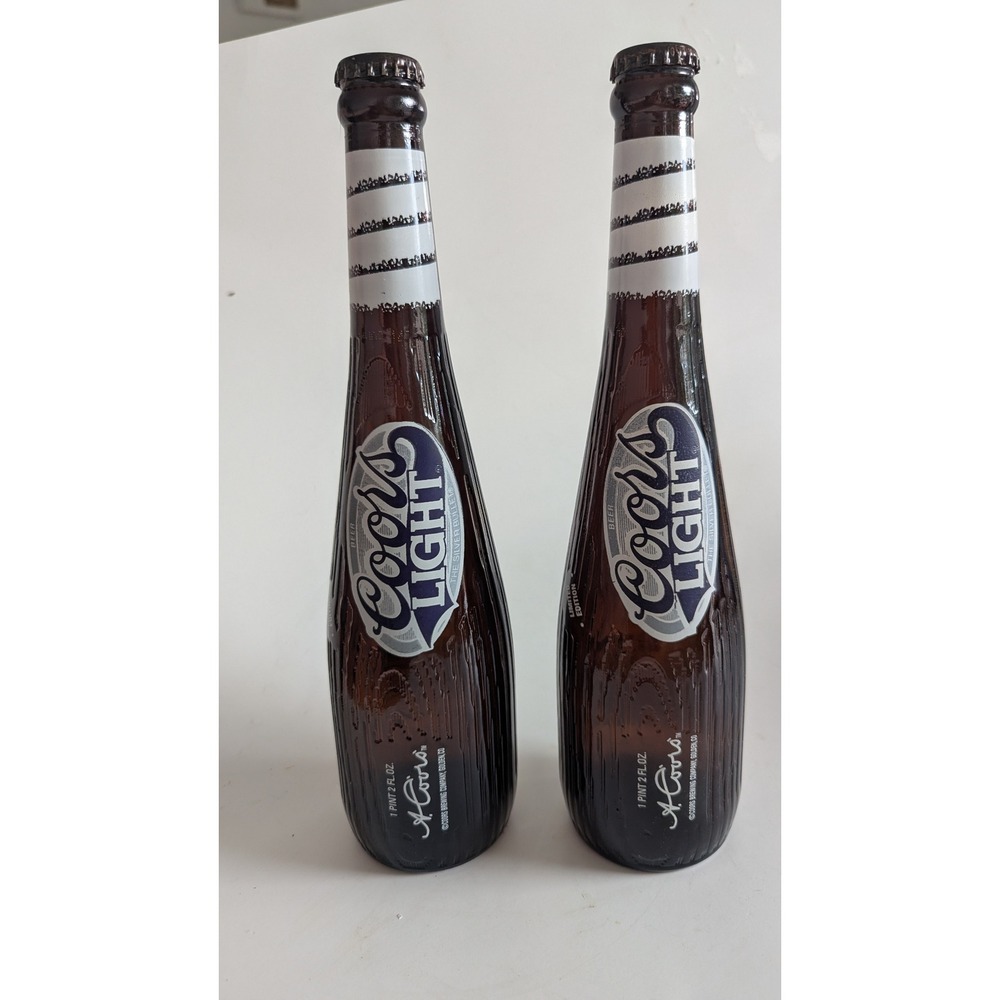 Vintage Coors Light Baseball Bat Beer Bottles Set of 2 Limited Edition 18oz